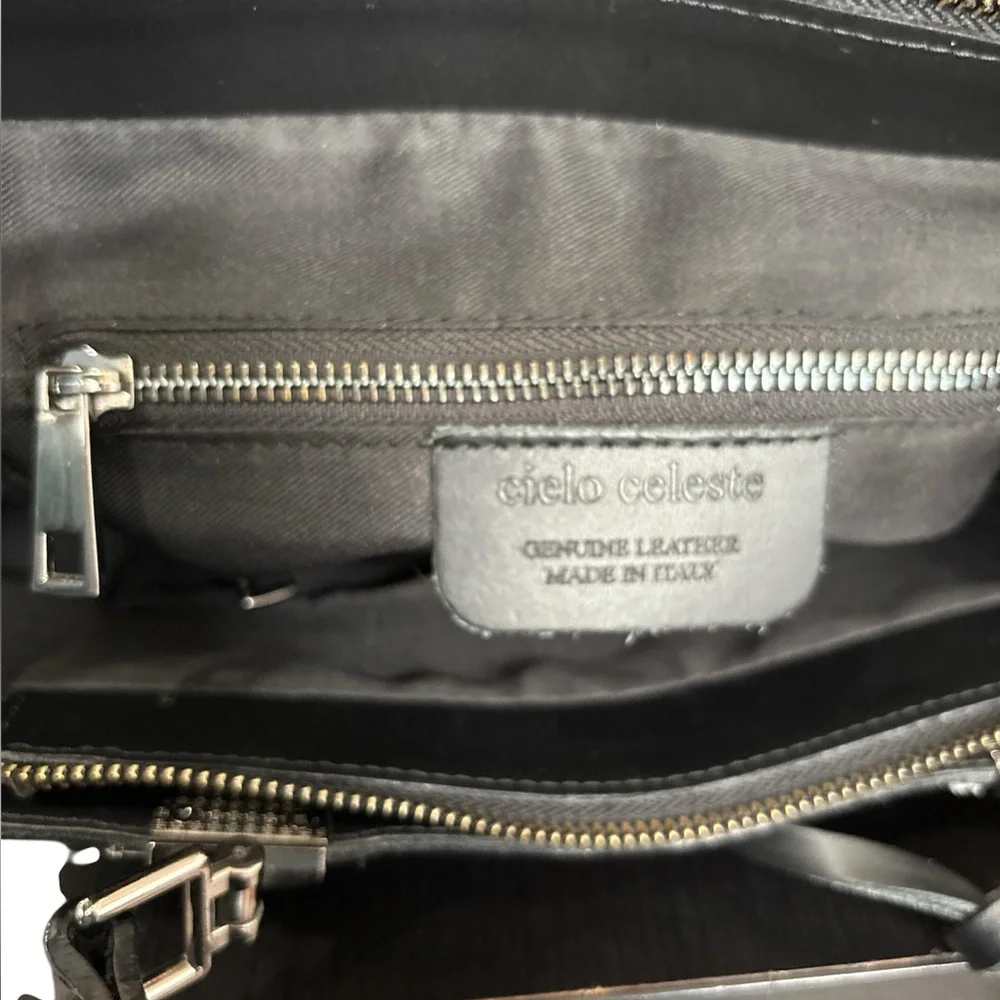 Cielo Celeste Black Genuine Italian Leather Purse